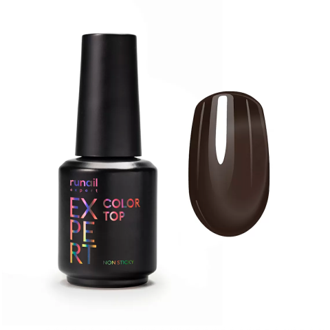 154/18 RuNail Expert Топ цветной Color Non Sticky №154, без липкого слоя, 18 мл. флакон