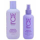 ICE Home Набор для волос Keratin Injection (Шампунь + Спрей)