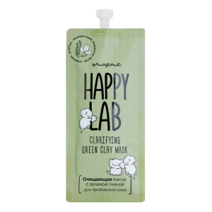 HAPPY LAB Маска очищающая с зелёной глиной, 20 мл.