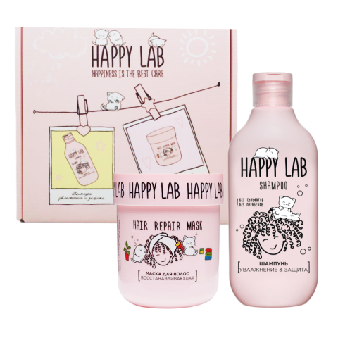 HAPPY LAB Набор Шампунь Увлажнение и защита + Маска Восстанавливающая
