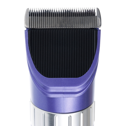 GRT5 Purple Машинка для стрижки животных DEWAL PRO Grooming, фиолетовая, аккум/сет 8W, нож 40 мм, 4 насадки